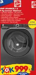 HOOVER HWP 49AMBCR/1-S 9 KG ÇAMAŞIR MAKİNESİ
